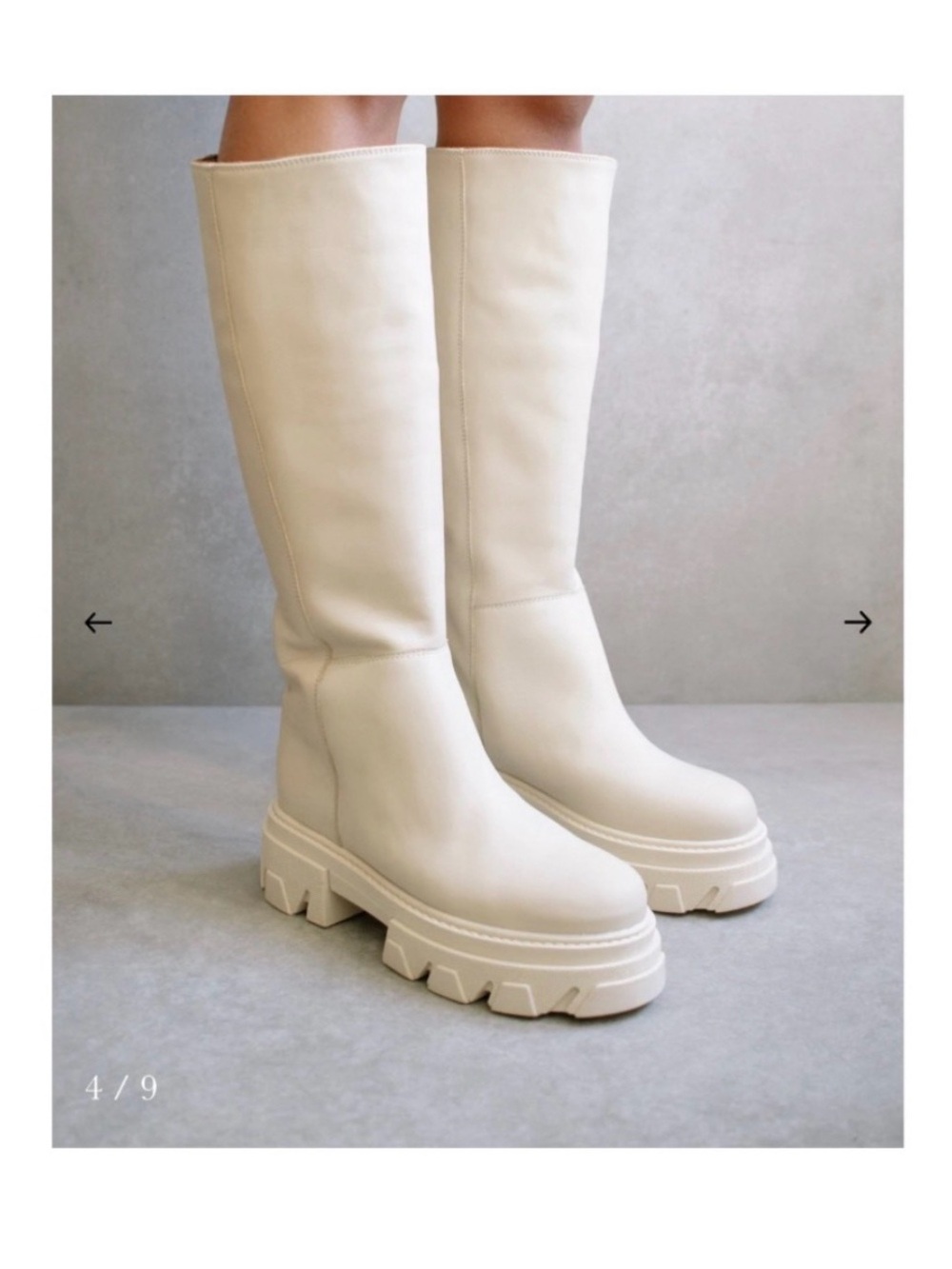 ALOHAS Chunky Platform Over-the-Knee Boots in Cream